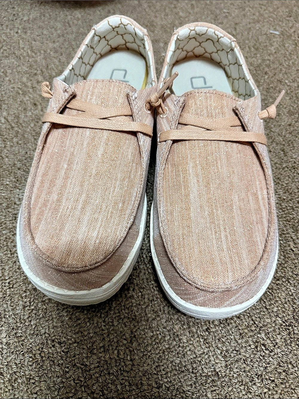 Hey Dude Wendy Sparkling Rose Gold Sneakers US 6